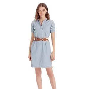 Ralph Lauren Black Label Denim Chambray Shift Dress w/ Pockets